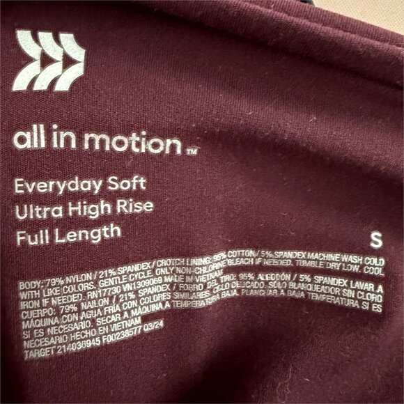 All In Motion brushed sculpt high-rise leggings in Garnet Red S - Picture 7 of 8